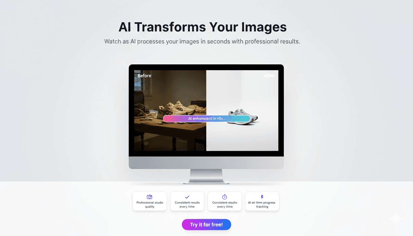 Before and after product photo enhancement